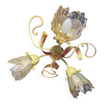Ancien luminaire applique plafonnier florentine bouquet floral design 1970 Ancien luminaire applique plafonnier florentine bouquet floral design 1970