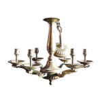 Ancien lustre 6 - bras en laiton ou bronze