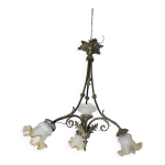 Ancien lustre en bronze 4 lumires