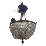 Ancien lustre en bronze et cristal anciennement  gaz datant de la fin du xix sicle