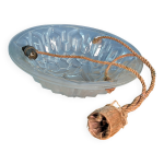 Ancien lustre degu compiegne suspension art dco pte de verre blanche numrot