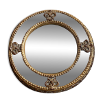 Ancien miroir bombé ?il de sorcière en bois doré Ancien miroir bombé ?il de sorcière en bois doré