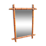 Ancien miroir en faux bambou h 72 x h 53 cm