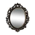 Ancien miroir ovale brevettato, style baroque / rococo. en bronze à patine dorée. dim 34 x 25, 5 cm Ancien miroir ovale brevettato, style baroque / rococo. en bronze à patine dorée. dim 34 x 25, 5 cm