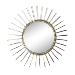 Ancien miroir soleil oeil de sorcire laiton bruni