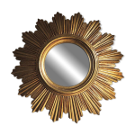 Ancien miroir soleil / sorcire dor  la feuille