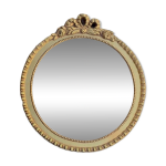 Ancien petit miroir mural rond en résine dorée n?ud d amour Ancien petit miroir mural rond en résine dorée n?ud d amour