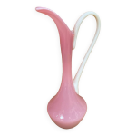 Ancien pichet aiguire opaline rose & blanc vintage