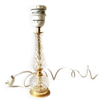 Ancien pied de lampe en cristal et laiton