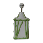 Ancien pied de lampe vintage décor bambou « faïence de rodez » Ancien pied de lampe vintage décor bambou « faïence de rodez »
