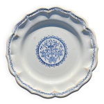 Ancien plat en faience de gien décor bleu Ancien plat en faience de gien décor bleu