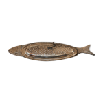 Ancien plat à poisson en métal argenté Ancien plat à poisson en métal argenté