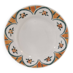 Ancien plat rond sur pied douche en faïence art déco années 30 Ancien plat rond sur pied douche en faïence art déco années 30
