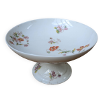 Ancien plat de service compotier sur pidouche en porcelaine de limoges