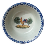 Ancien plat de service creux motif coq saint clment france