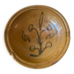 Ancien plat en terre cuite verniss�e