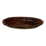 Ancien plat en terre cuite vernisse godronn