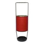 Ancien porte - parapluie en fer forgé et skaï rouge années 60 Ancien porte - parapluie en fer forgé et skaï rouge années 60