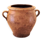 Ancien pot de confit maill jaune terre cuite xixe sud de la france