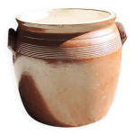Ancien pot � graisse en gr�s h 29 cm