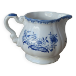 Ancien pot à lait, crémier, verseuse, sarraguemines lancaster décor de fleues bleues vintage Ancien pot à lait, crémier, verseuse, sarraguemines lancaster décor de fleues bleues vintage