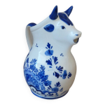 Ancien pot  lait petit pichet vache en cramique delf blue hollande peint  la main