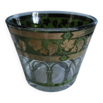 Ancien pot rince raisin en verre dcor de grappes de raisin