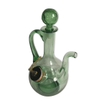 Ancien rafrachissoir carafe verseuse en verre souffl vert avec bouchon vintage
