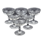 Anciens service de 6 coupes  champagne - cristal ou verre - art de la table