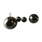 Ancien service petit djeuner, confiturier, sucrier, boule mtal argent + verre