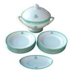 Ancien service vaisselle porcelaine de paris / monogramme r Ancien service vaisselle porcelaine de paris / monogramme r