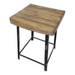 Ancien tabouret d'atelier en bois + fer forg