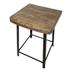 Ancien tabouret d'atelier en bois + fer forg