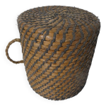 Ancien tabouret en paille tresse