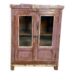 Ancien vaisselier en teck birman avec patine mauve d origine