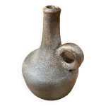Ancien vase soliflore en céramique grise craquelée vintage Ancien vase soliflore en céramique grise craquelée vintage