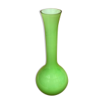 Ancien vase soliflore murano verre multicouche vert & blanc vintage #b092