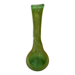Ancien vase soliflore style biot verre souffl bull vert vintage