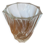 Ancien vase torsad cristal d arques verre moul vintage
