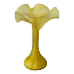 Ancien vase volubilis cristallerie la rochere verre souffl jaune vintage #