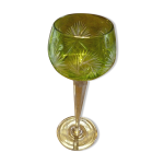 Ancien verre en cristal saint louis roemer taill vert absinthe