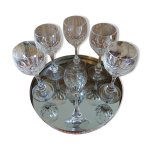 Anciens verres à pied cristal artisanat de lorraine Anciens verres à pied cristal artisanat de lorraine