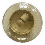 Ancienne applique murale en verre jaune dor� plafonnier vintage rond 23 cm