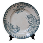 Ancienne assiette en céramique terre de fer ste amandinoise modèle iris Ancienne assiette en céramique terre de fer ste amandinoise modèle iris