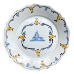 Ancienne assiette faence franaise xviiime nevers motif paysage