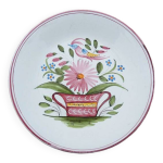 Ancienne assiette fleurs en faence lallier moustiers