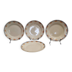 Anciennes assiettes semi creuses en faence terre de fer