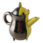 Ancienne cafeti�re / th�i�re, c�ramique bicolore, luc lucchesi, de vallauri