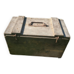 Ancienne caisse en bois et en zinc, avec poignes 1900, systme de chauffage