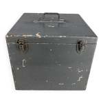 Ancienne caisse  outil en bois peinture grise